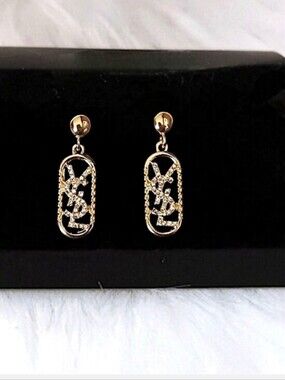 Designer-Inspired Gold Tone Crystal Drop Earrings